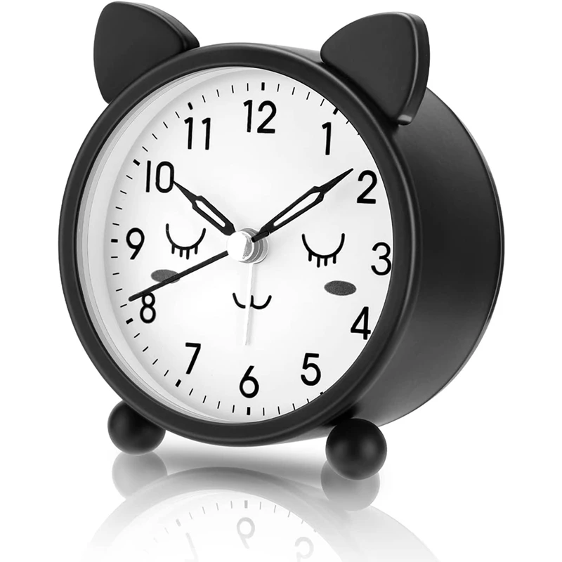,non Ticking Classic Alarm Clock Battery Operated Alarm Cloc