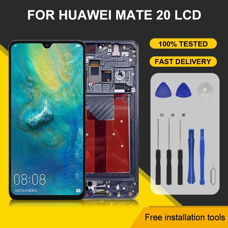 

1Pcs 6.53 Inch HMA-L29 Lcd For Huawei Mate 20 Display Touch Panel Screen Glass Digitizer Assembly Free Shipping With Tools