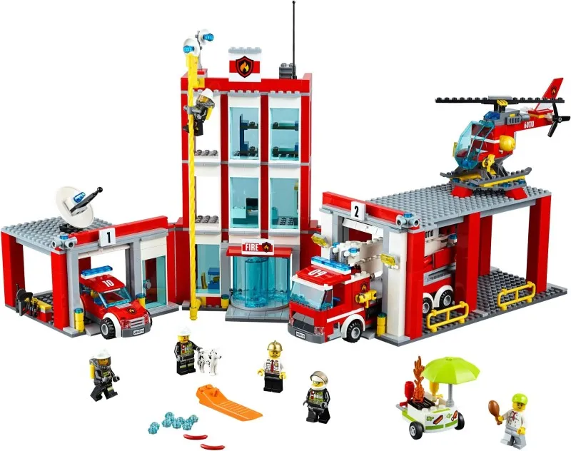 

Пожарная станция, совместимая с MOC 958, 60110 деталей, MOC, детские подарки, фигурки, модель из фильма, игрушка