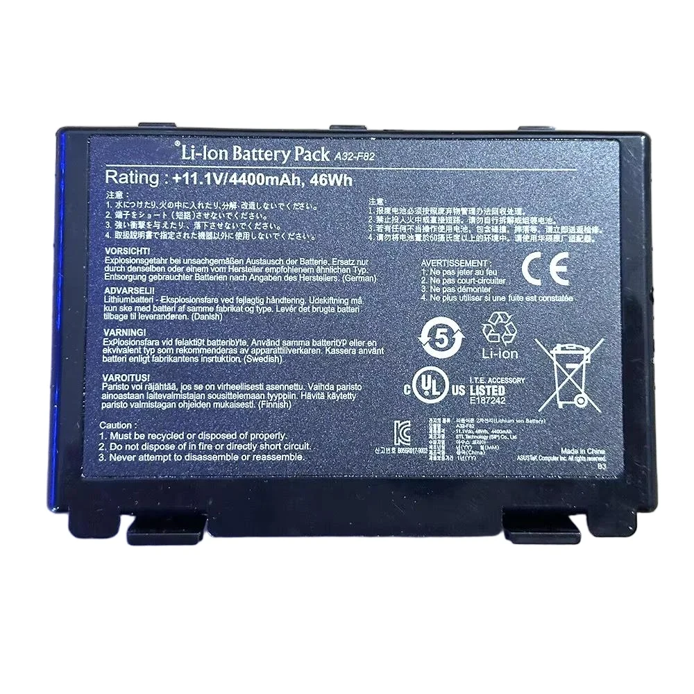 Фото Аккумулятор для ноутбуков Asus A32-F82 (совместим с K50I, K50ID, K50IJ, K50IN, K40, K50, A32-F52, L0690L6, F83S Series), 11.1В, 4400мАч №3