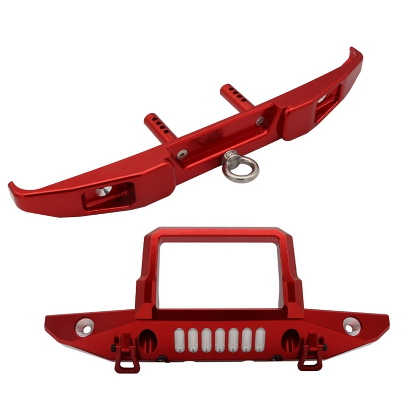 Metal Front & Rear Bumper With Tow Hook For Axial SCX6 AXI05000 1/6 RC Crawler Car Upgrades Parts Accessories