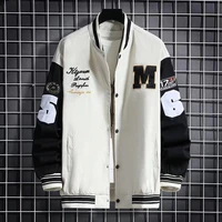 2022 spring and autumn baseball uniform jacket mens tide brand loose stitching jacket hong kong style youth casual top