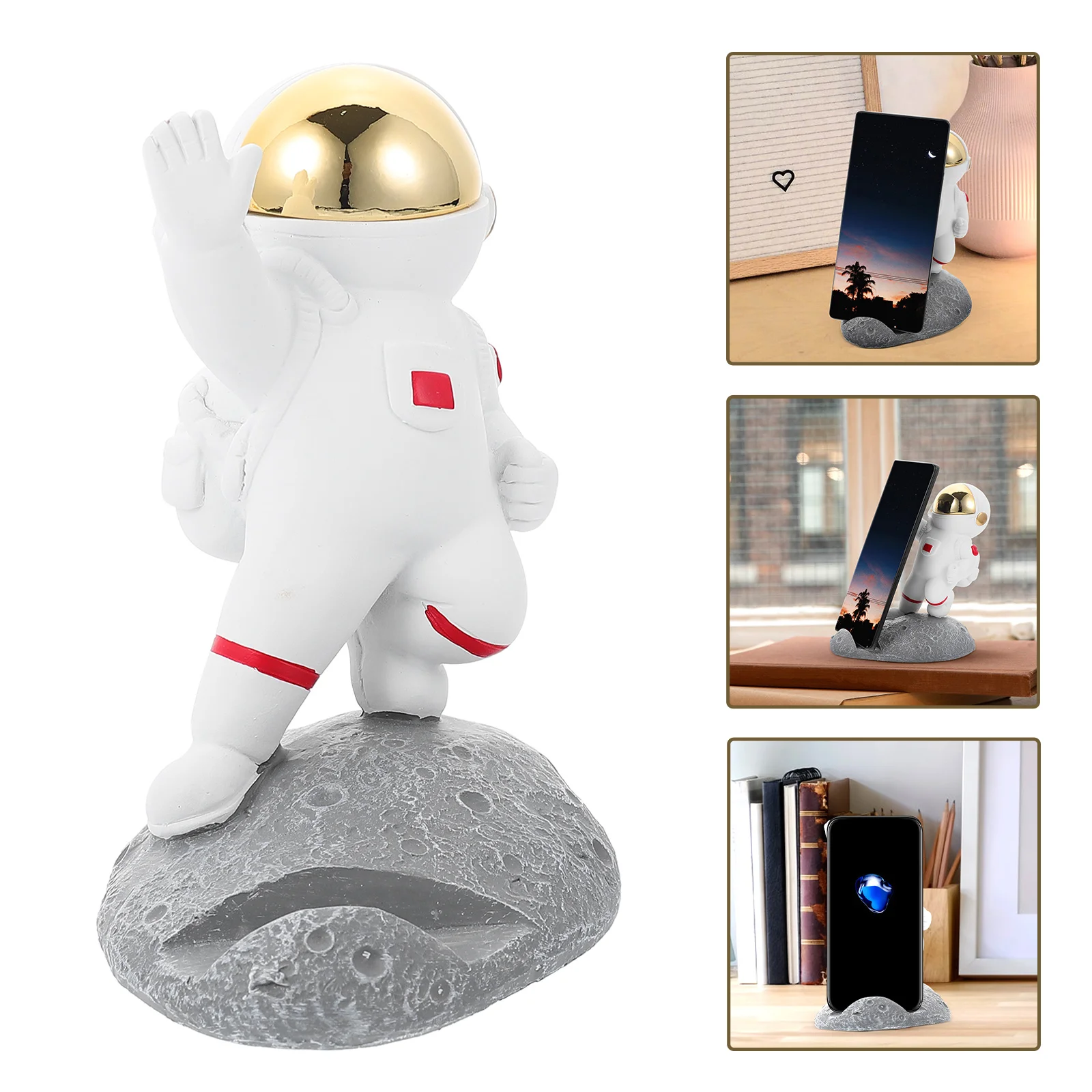 

Astronaut Holder Stand Decor Bracket Sculpture Spaceman Cell Cellphone Statue Resin Desk Desktop Table Ornamentmobile Model Rack