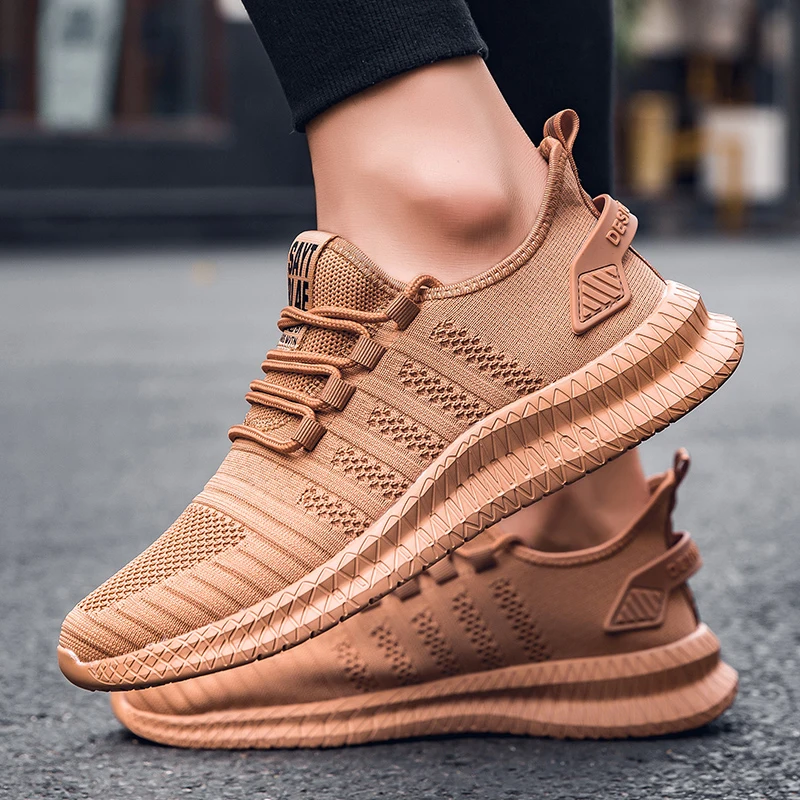 

New Fashion Men Casual Shoes Breathable Mesh Sneakers Comfortable Walking Footwear Male Running Sport Shoes Lace Up Walking Shoe