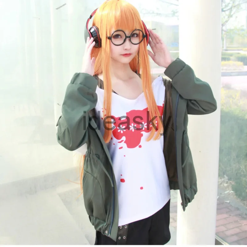 Аниме Сакура Футаба Косплей Персона 5 Костюм униформа парик куртка футболка