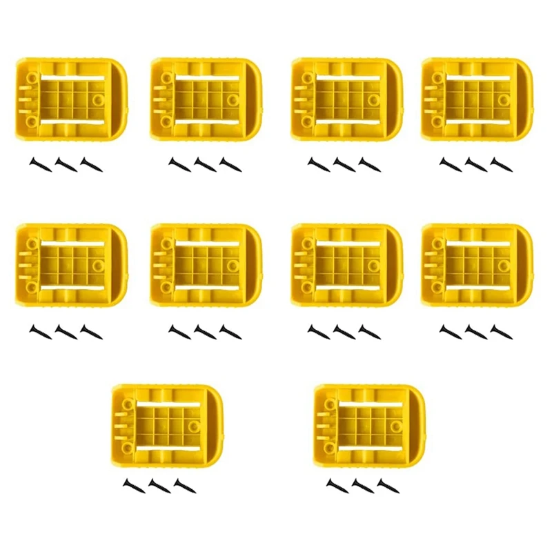 

LBER 10Pack Battery Ready Dock/Mount Holder For Dewalt Battery Fit For 20V 60V Yellow (No Battery)