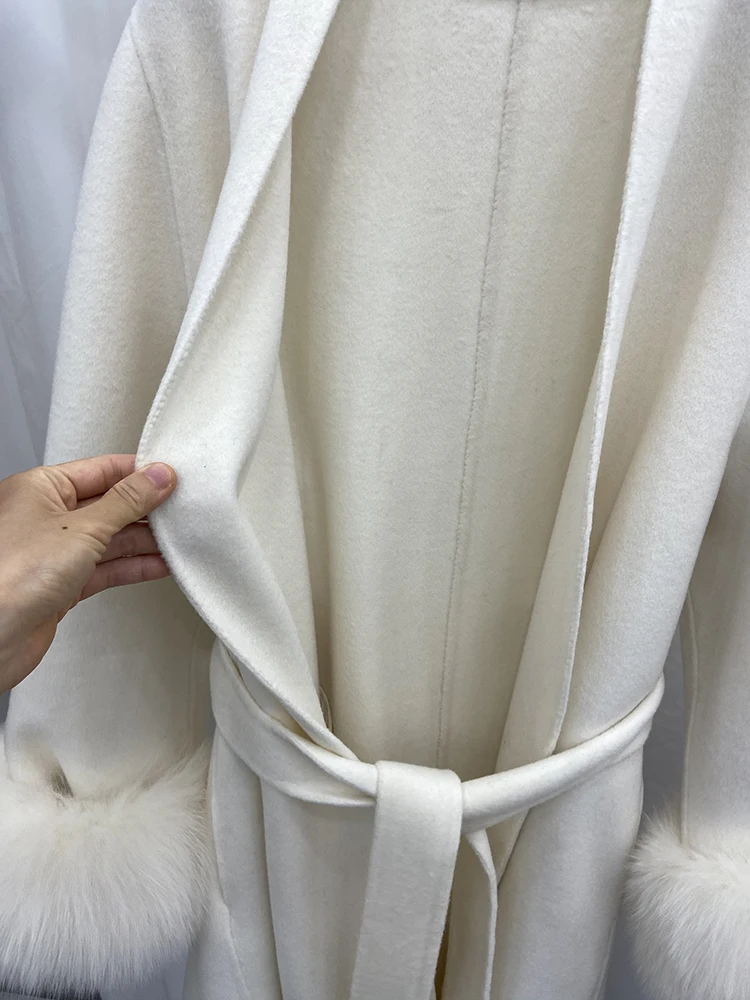 2024 роскошная женская зимняя теплая шерстяная верхняя одежда из натурального