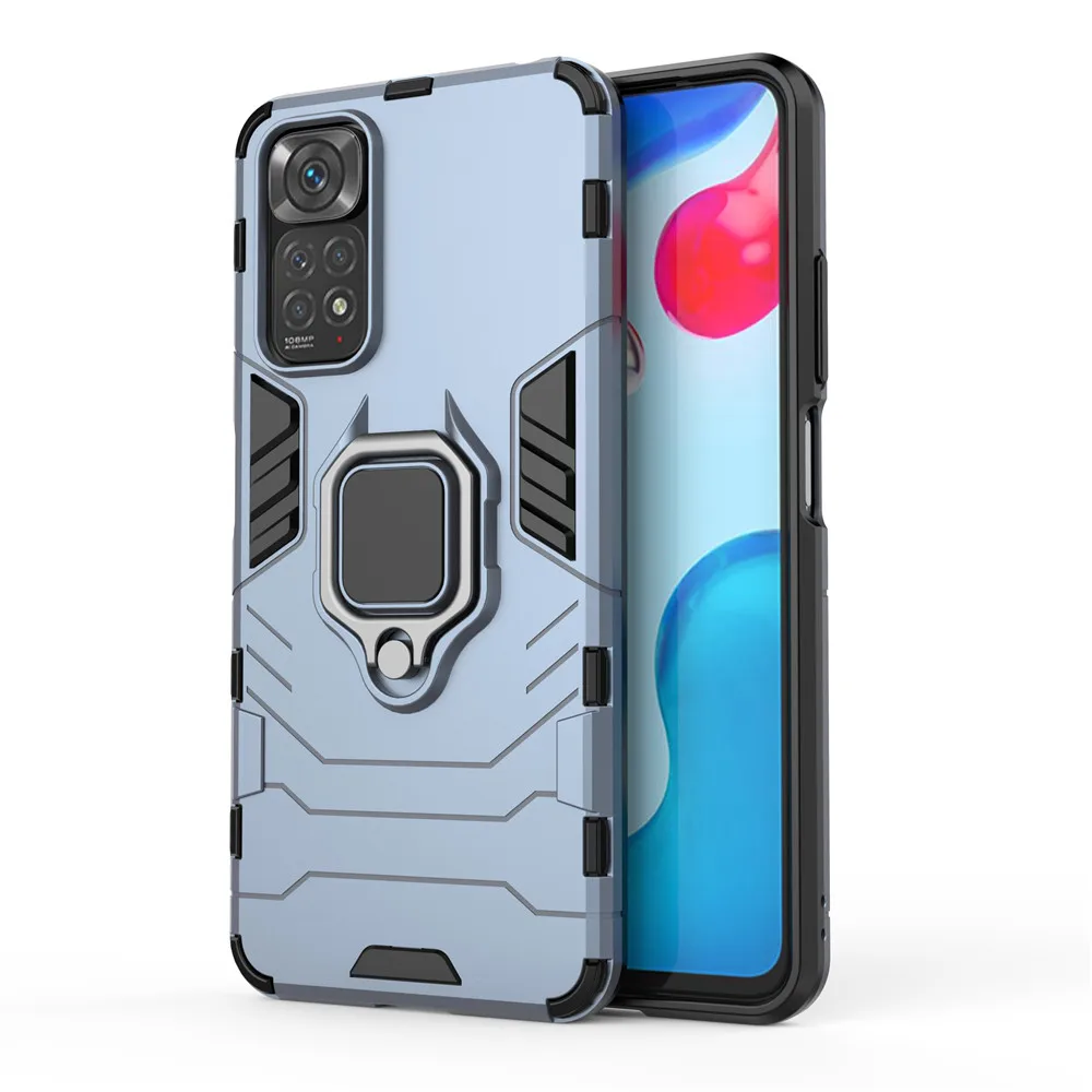 

Case For Xiaomi Redmi Note 11 Global Version 4 in 1 Case on the For Redmi Note 11 Pro Plus 11S 10 S 9 8 7 6 5 4 Ring Stand Cover
