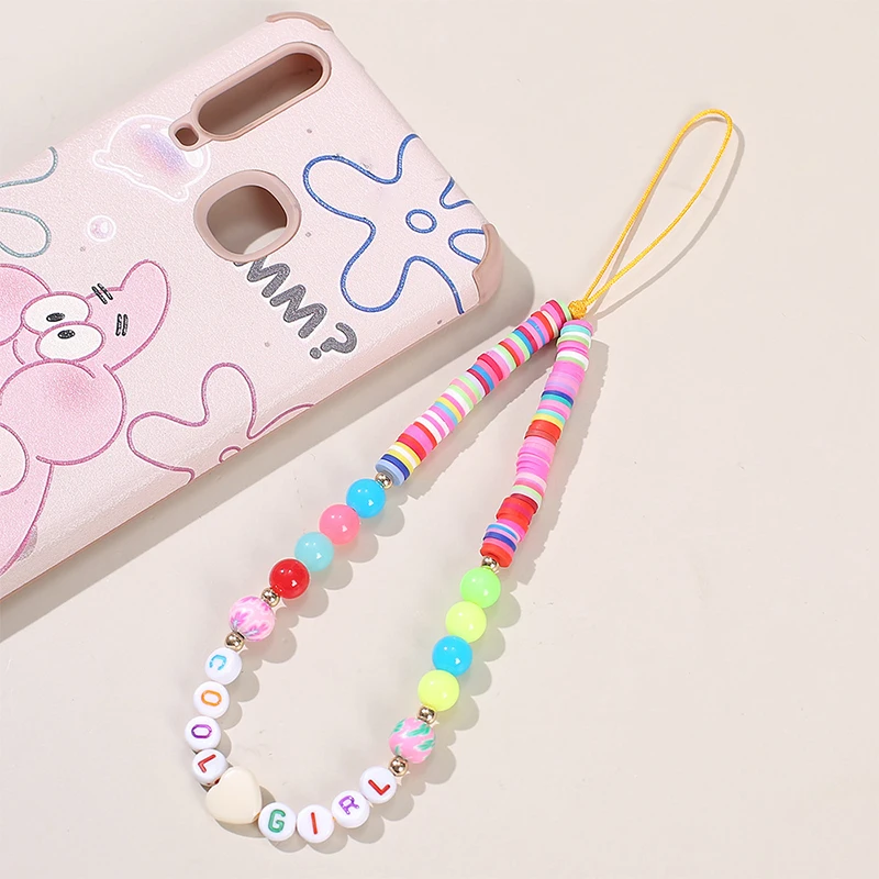 Boho Color Pearl Heart Key Chain Ladies Fashion Cute Romantic Vintage Keychain Charm Korea 90s Aesthetic Bag Phone Chain Gift