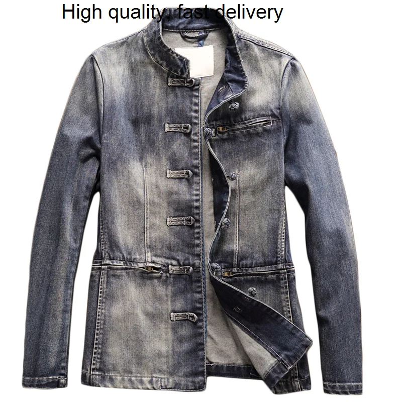 

Style Traditional Chinese Men 's Jackets Jeans Coats Cowboy Men's Suit Dress Jeans Jacket Streetwear Plus Size 3XL C2179