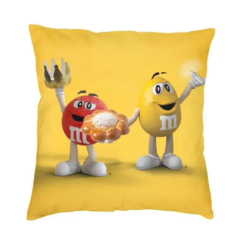 

Роскошные наволочки M & M's с изображением шоколадных конфет и эмотиконов, 45x45 см, забавная наволочка для подушки, квадратная наволочка, украше...