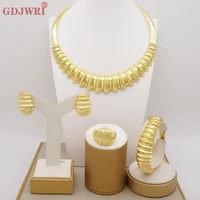 fashion dubai gold color big luxur necklace earrings bracelet ring jewelry set high quality ladies wedding party jewellery