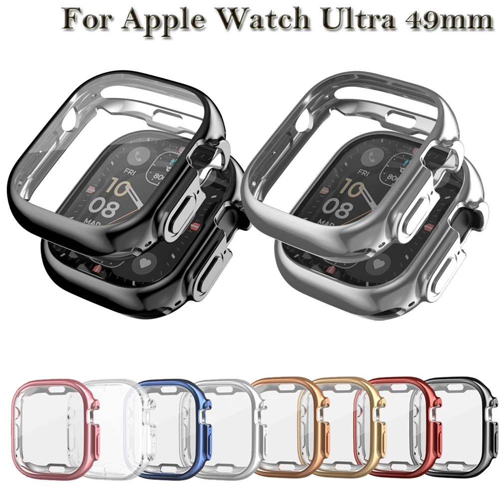 

Полный защитный чехол для Apple Watch, ультра 49 мм, умные часы, Сменные аксессуары, чехлы из ТПУ, Защита экрана для iwatch