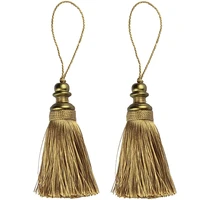 1pc golden tassels crafts trim hanging rope silk fringe curtain decor home accessories living room jewelry diy decorative
