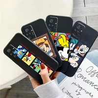 disney mickey mouse cartoon phone case for xiaomi redmi 7 7a 8 8a 9 9i 9at 9t 9a 9c note 7 8 2021 8t pro liquid silicon back