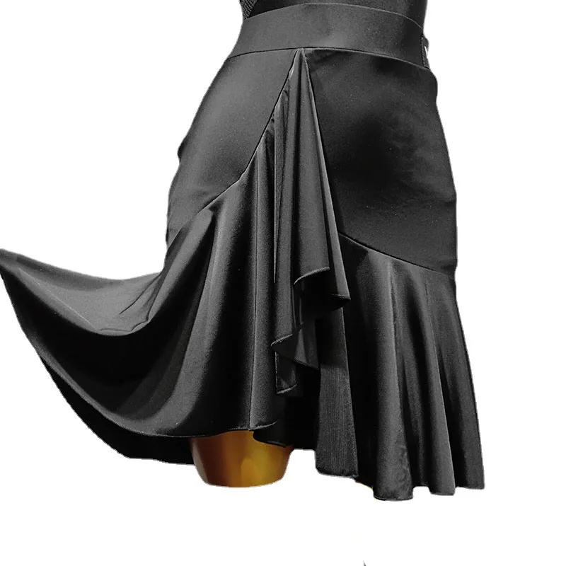 

Asymmetrical Lotus Skirt Latin Dnace Skirt for Latin Samba Dance Wear Salsa Dance Costumes Chacha Practice Skirt with Underpants