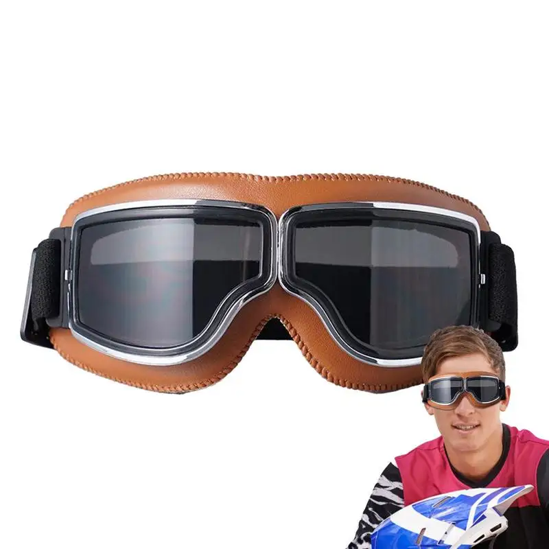 

Vintage Motorcycle Goggles For Men Pilot Style Scooter Airsoft Goggle Bike Cruiser Eyewear Adjustable Outdoor Sand Goggles For