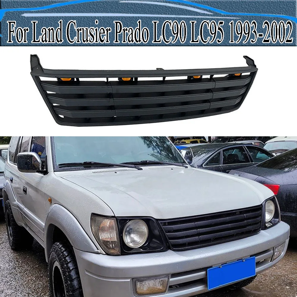 

ABS Front Bumper Frame Grill Modified Mask Radiator Grille Cover Car Accessories For Land Crusier Prado LC90 LC95 1993-2002