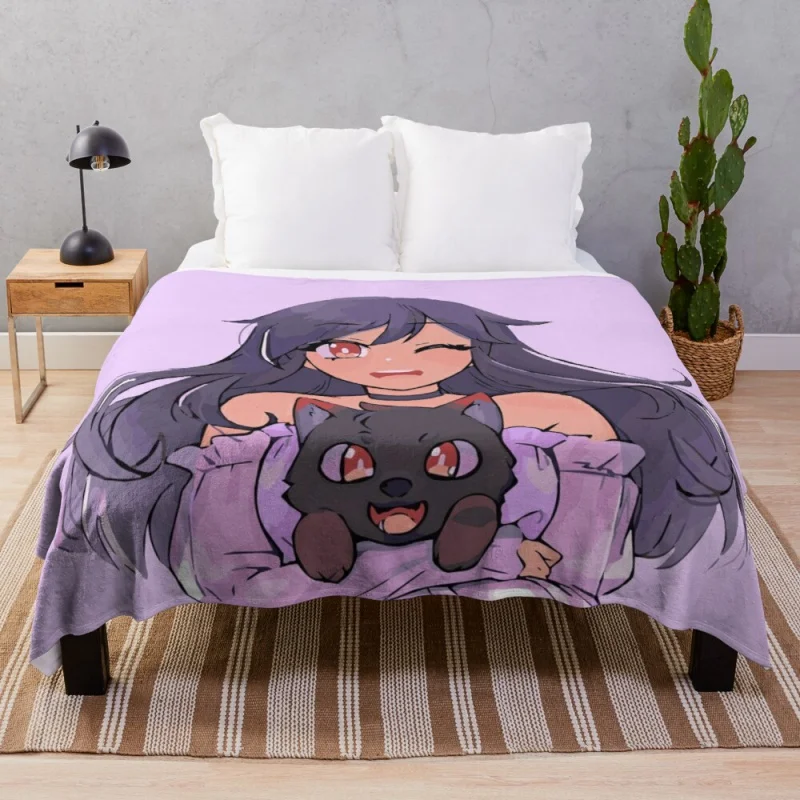 

Aphmau with Aaron Dog Throw Blanket