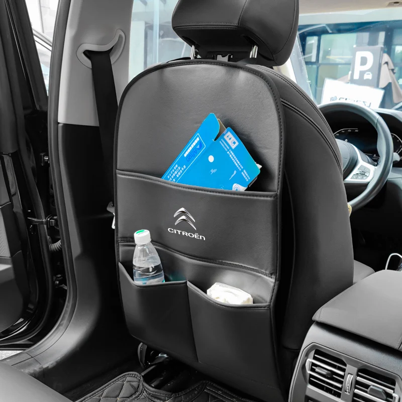 

Car Seat Back Organizer Anti Kick Dirty Pad Storage Bag For Citroen C4 C3 C2 C5 Picasso Cactus Elysee C1 C6 CL4 VTS DS3 DS4 DS5