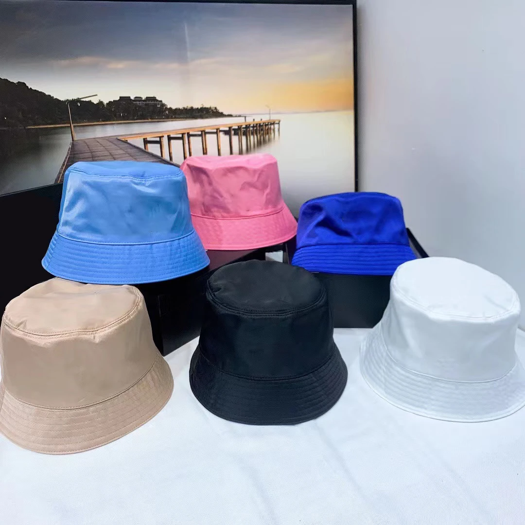 

2022 AAA+ Hot Sale Inverted triangle brand Unisex Nylon Bucket Hat Women Brand Sun Protection Panama Hat Men Sun Fedora Bucket