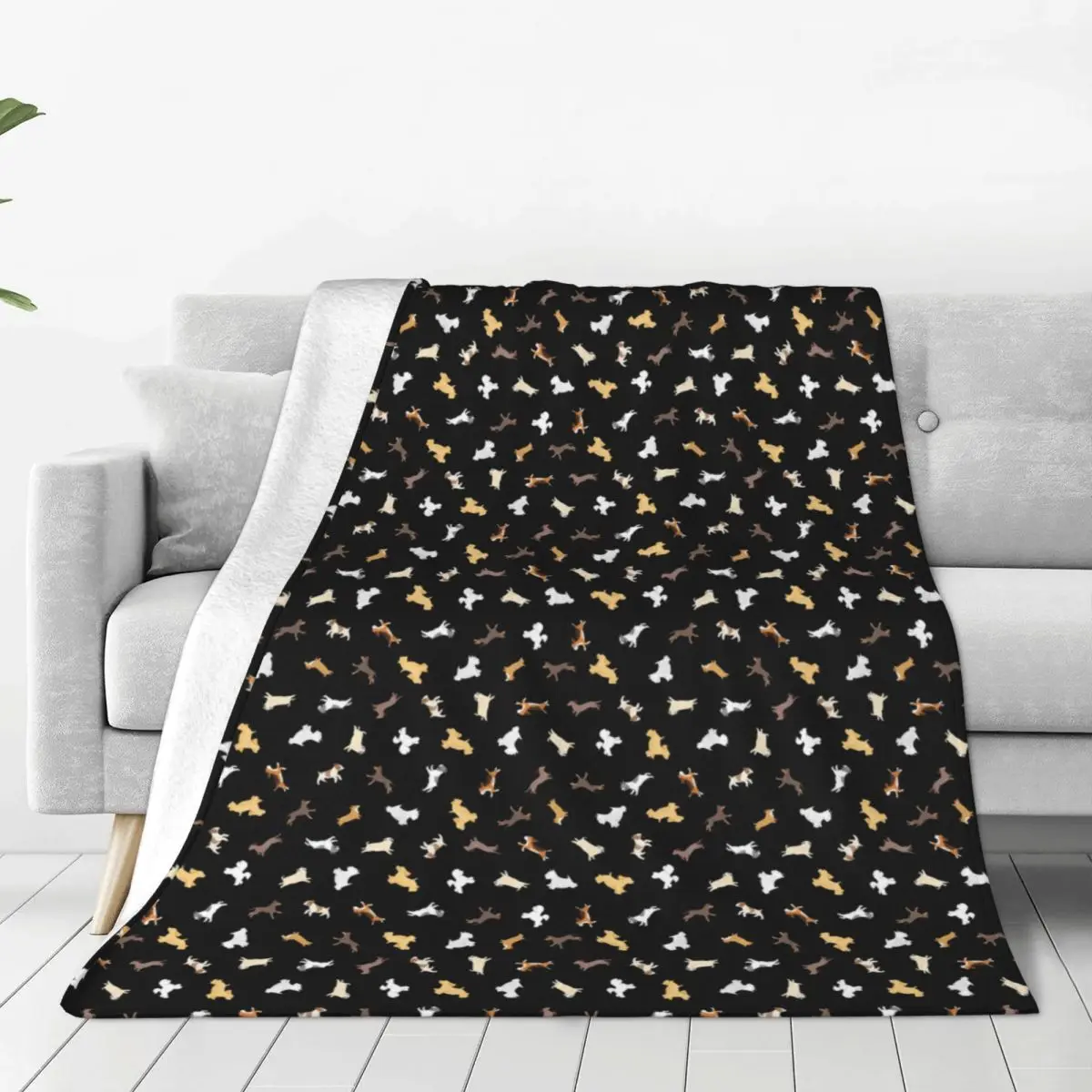 

Running Dog Print Flannel Blanket Quality Super Warm Animal Throw Blanket Winter Travel Office Couch Bed Print Bedspread