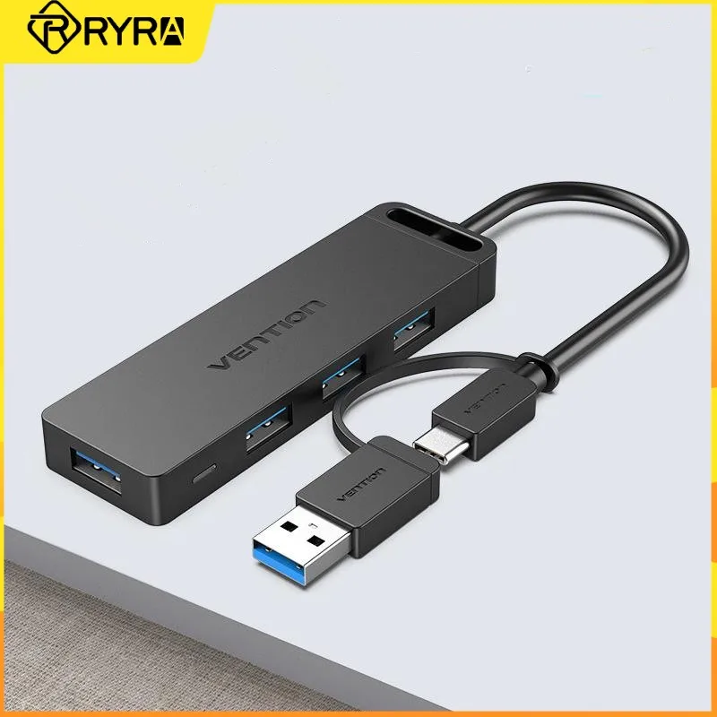 

USB-разветвитель RYRA, 3,0 дюйма, 4 порта USB 3,0, 2,0, с микро-зарядкой