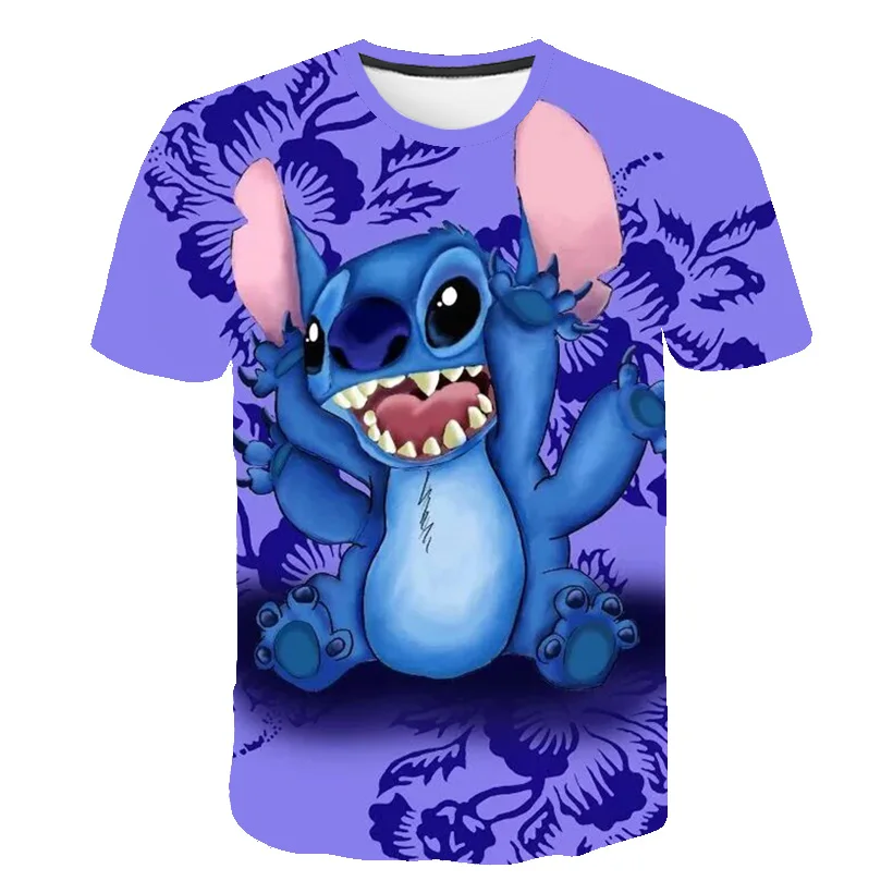 

Disney Stitch T-shirt Kids Summer Cartoon T-shirt Fashion Boys Girls 3D Print Boy T-shirt Bottoming Hot Sale Tees