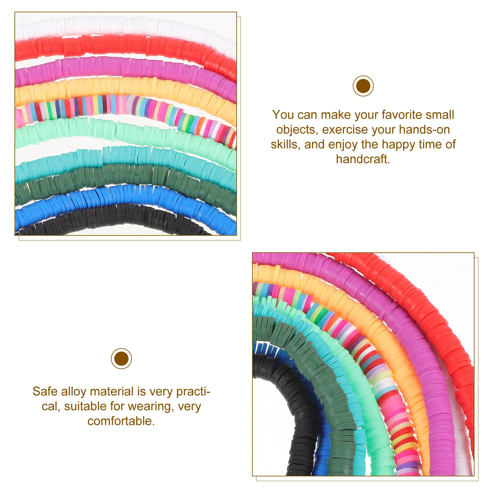 10 Strings Set Clay Beads Strands Jewelry Making Supplies Colorful Bracelets Kit Crafts DIY Metal Loose