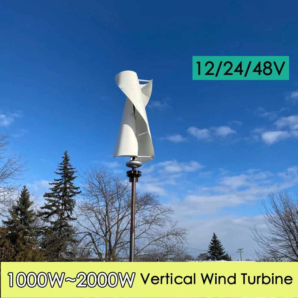 

Wind Turbine New Energy Vertical Wing Helical 1000w 2000w 3000w Windmills Maglev Generator And Auto MPPT Controller For Home Use