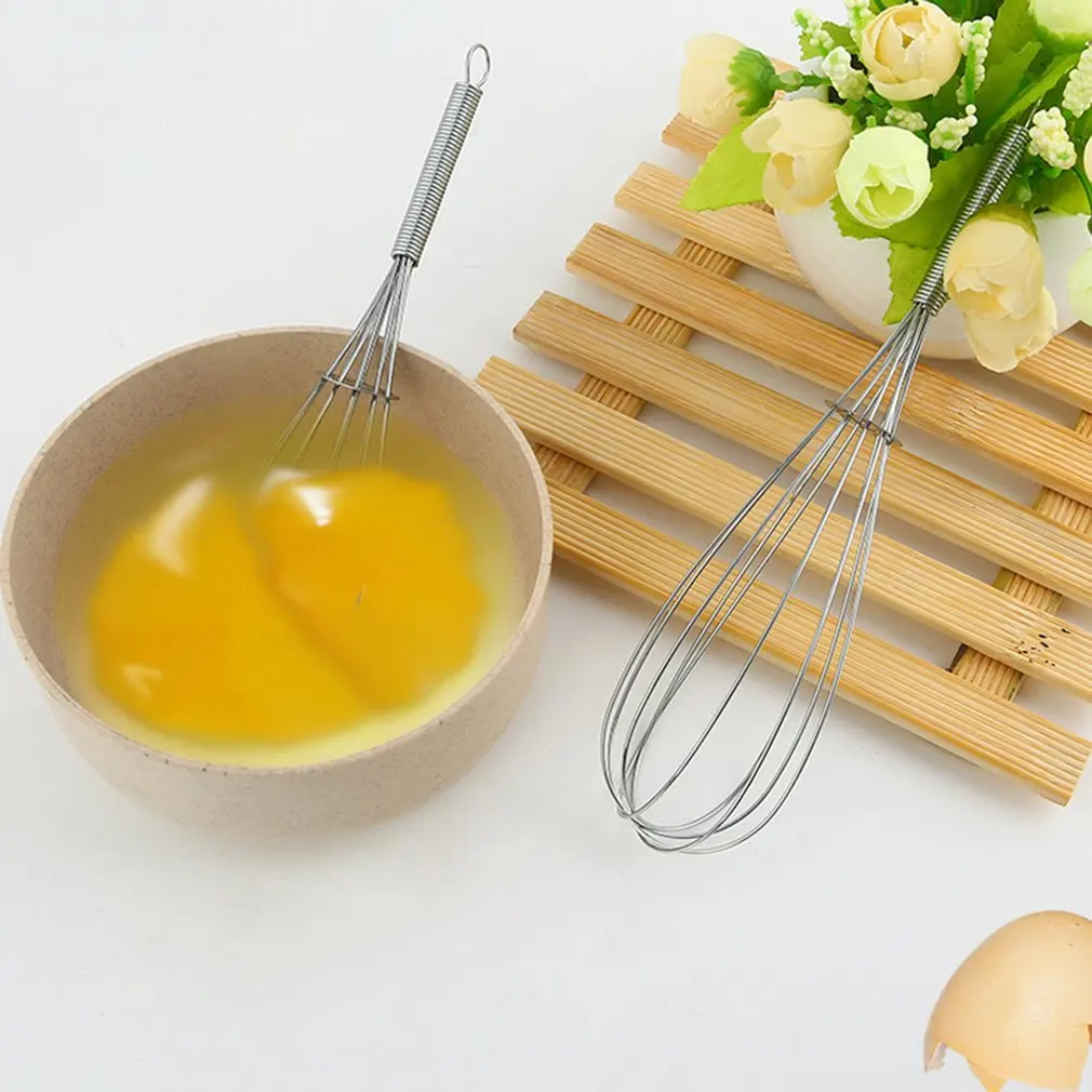 

Durable For Use Manual Stainless Steel Egg Beater Hand Whisk Mixer Egg Cream Stirring Household Kitchen Tools