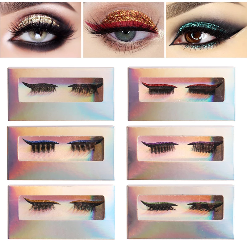 

1Pair Eyelashes European American Style Eyeliner False Eyelash Stickers Eye Shadow Eyelashes Stage Party Cosplay Makeup