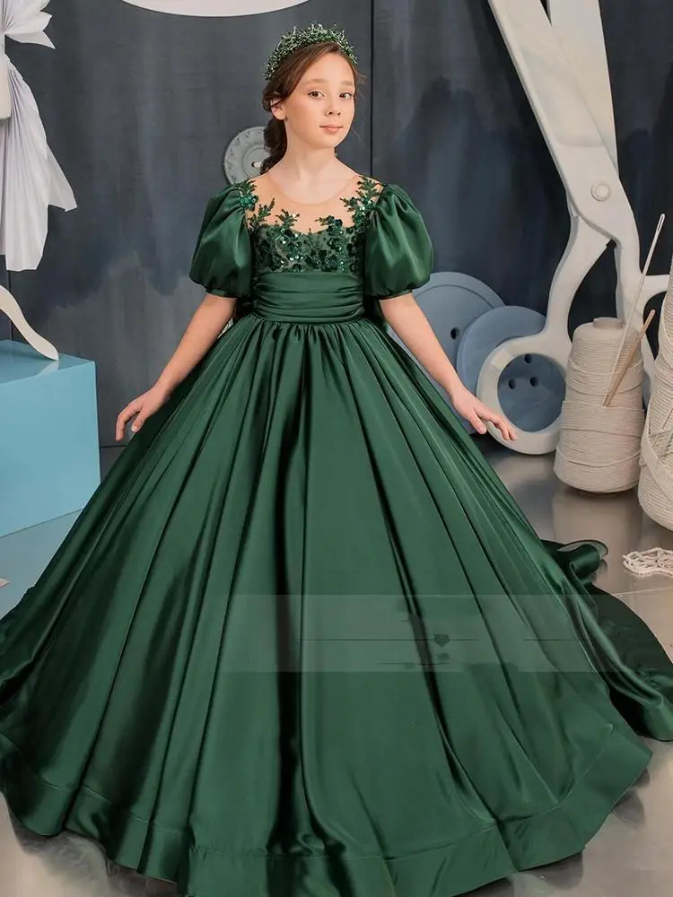 2024 платье для девочек с блестками роскошные платья принцессы ведущей-подростков