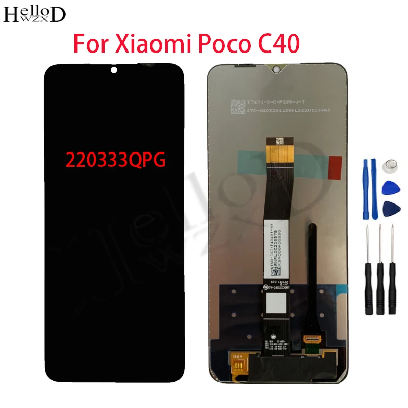 

ЖК-дисплей для POCO C40, дисплей для Xiaomi POCO C40, сенсорный ЖК-экран, дигитайзер в сборе, Замена + Инструменты