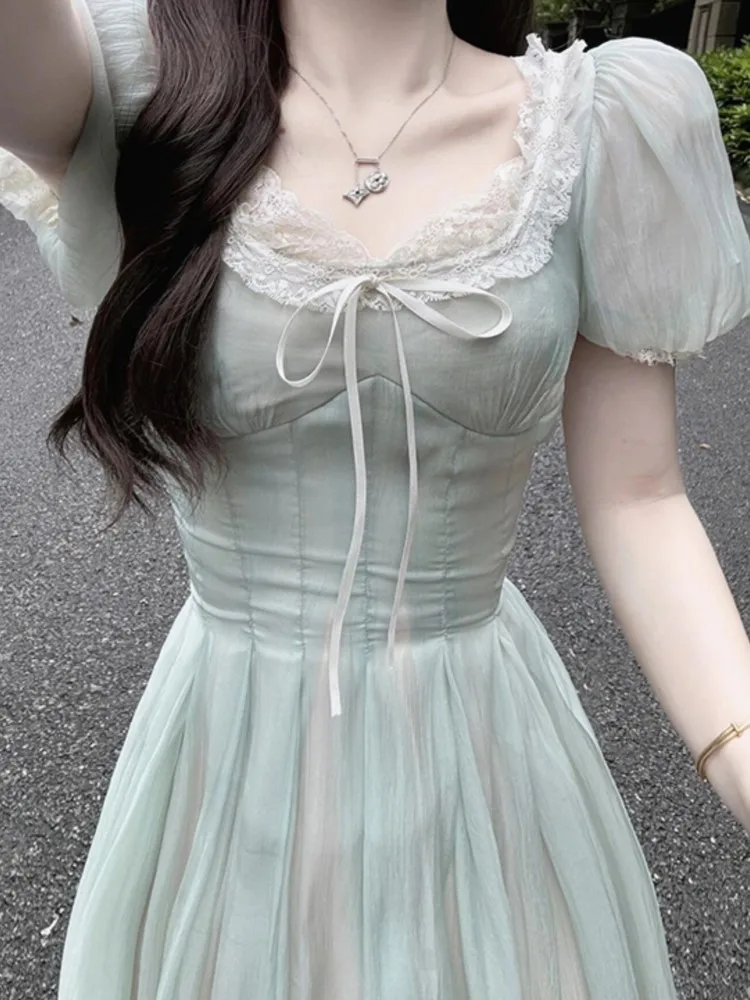 Женское винтажное платье А-силуэта элегантное и шикарное летнее однотонное