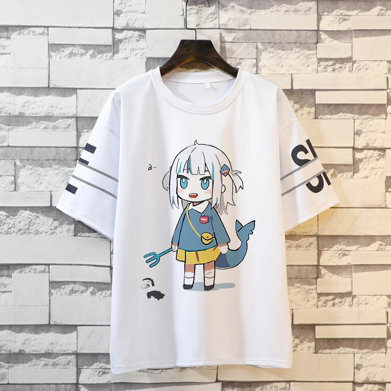 

Аниме футболка виртуальный YouTuber Gawr Gura Свитшот футболка хлопок унисекс