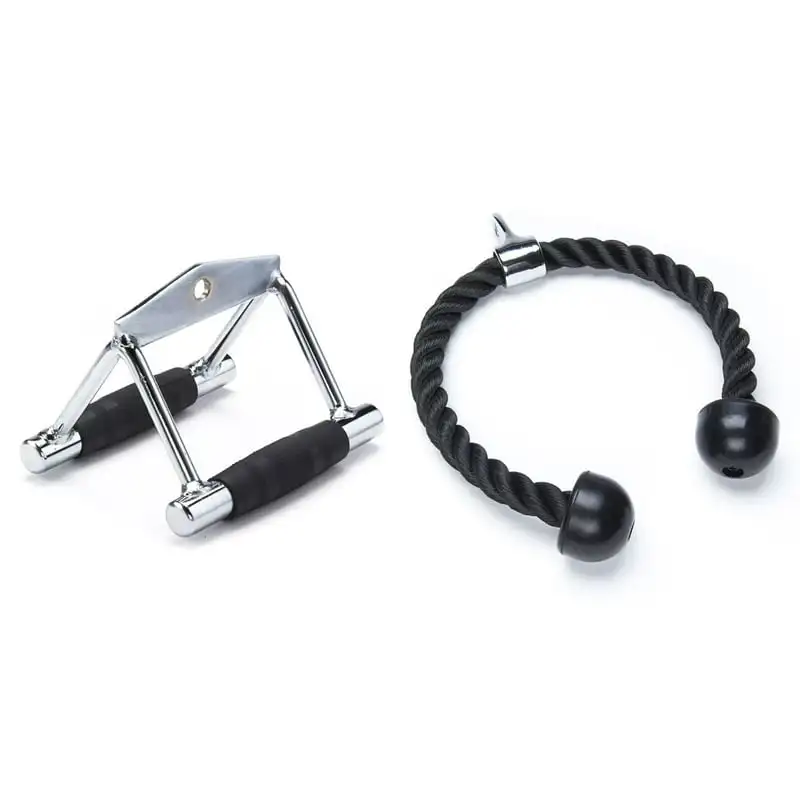 

Cable Exercise Machine Attachment Combo - V Bar and Tricep Rope Dumbells Weight set lbs dumbbell Workout equipment Water dumbb