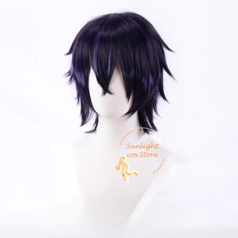 Аниме Itsuki Shikatani Yarichin B Club Косплей Парик Темно-фиолетовый Мелирование Термостойкие
