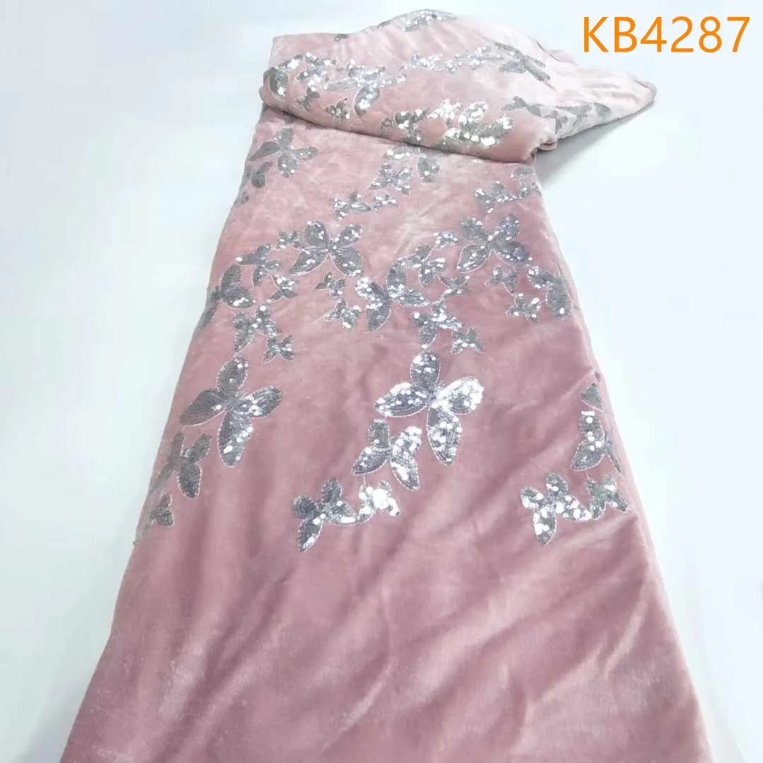 Роскошные африканские бархатные кружевные ткани высококачественные вышитые