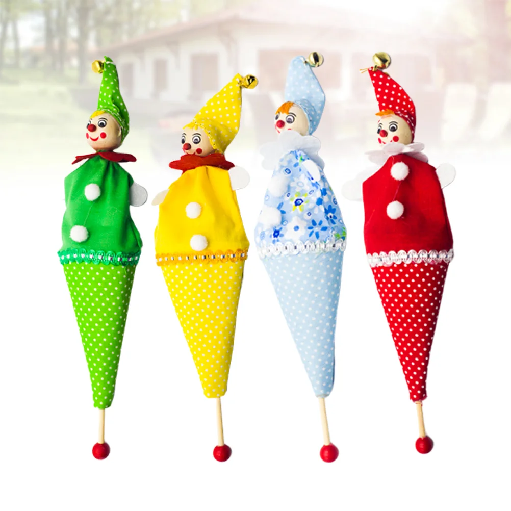 

4 Christmas Clown With Bell Plush Clown Figure Stuffed Man for Christmas New Year Room Office Decoration