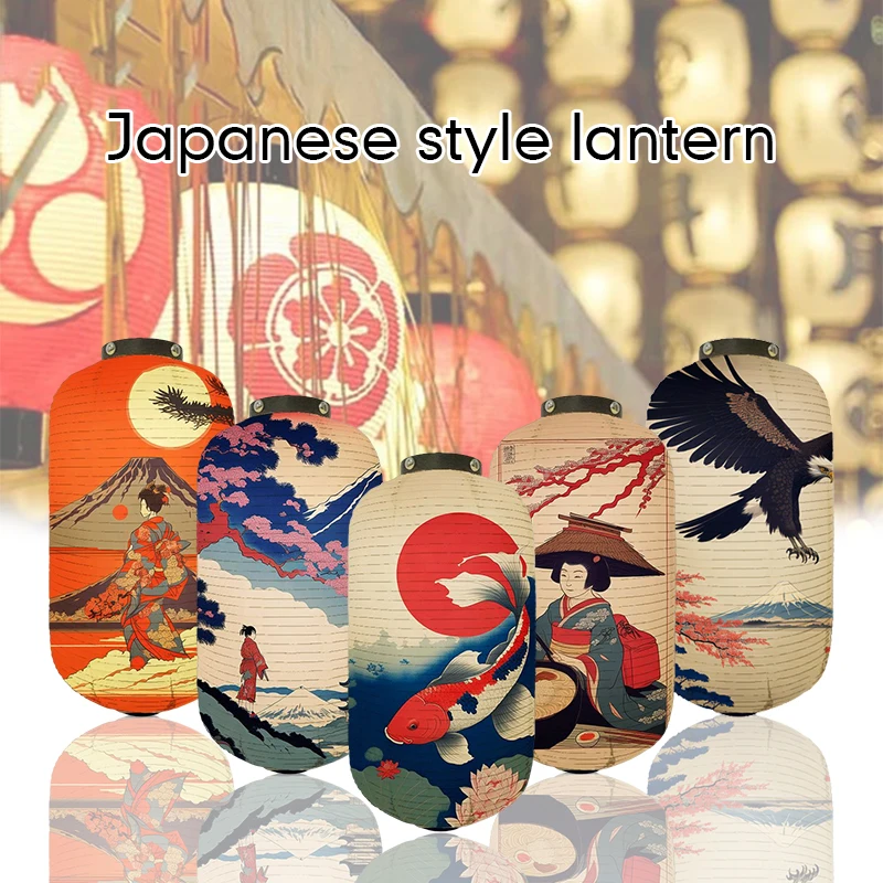 

Japanese Lantern Wedding Decoration Ukiyo-E Printed Sashimi Cuisine Restaurant Decor Lamp Festival Party Supplies Paper Lantern