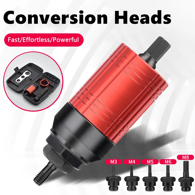 

M3~M8 Electric Rivet Gun Rivet Nut Gun Drill Bit Adapter Insert Nut Pull Riveting Tool For Electric Drill/Hand Wrench