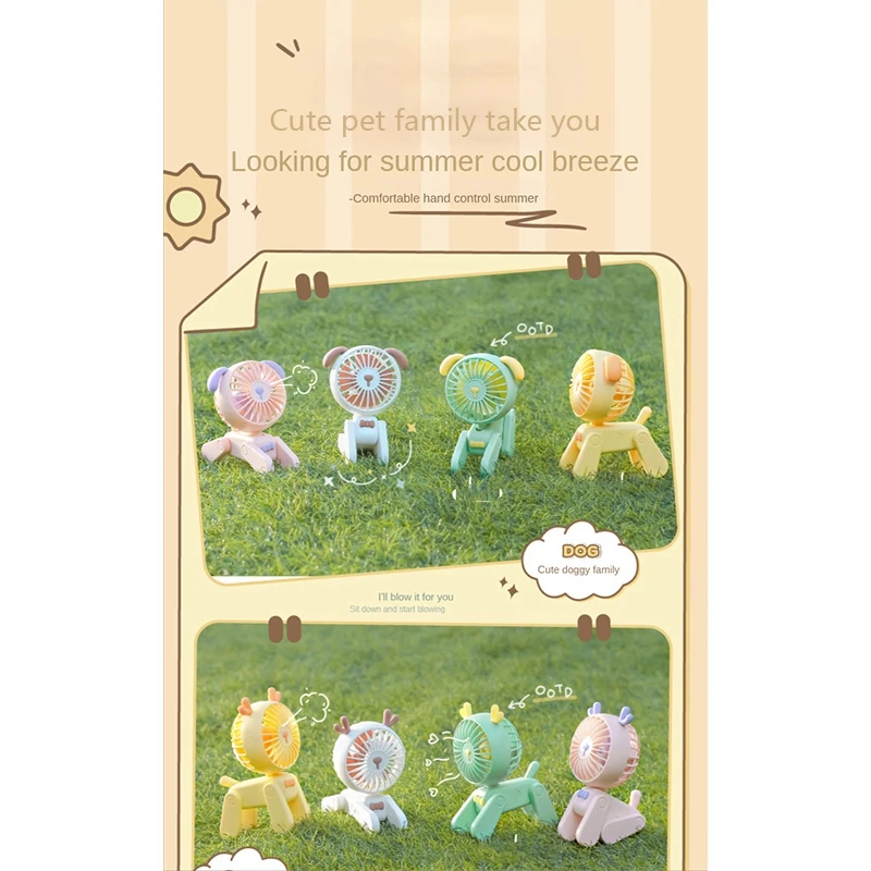 Мини-настольные декоративные вентиляторы милый питомец перезаряжаемый через USB