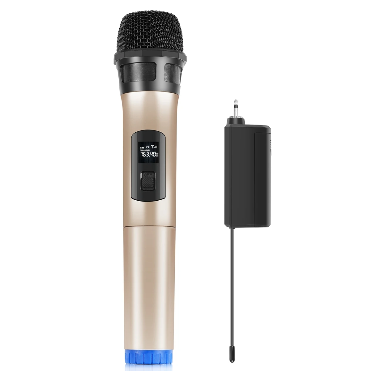 

Беспроводной Динамический микрофон PULUZ UHF, ручной микрофон с дисплеем для записи караоке для сцены и церкви, цвет золото