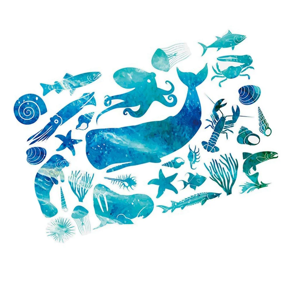 

Wall Ocean Sea Stickers Decals Decor Themarine Sticker Bedroom Clings Window Life Decal Animals Nursery Kindergarten Animal