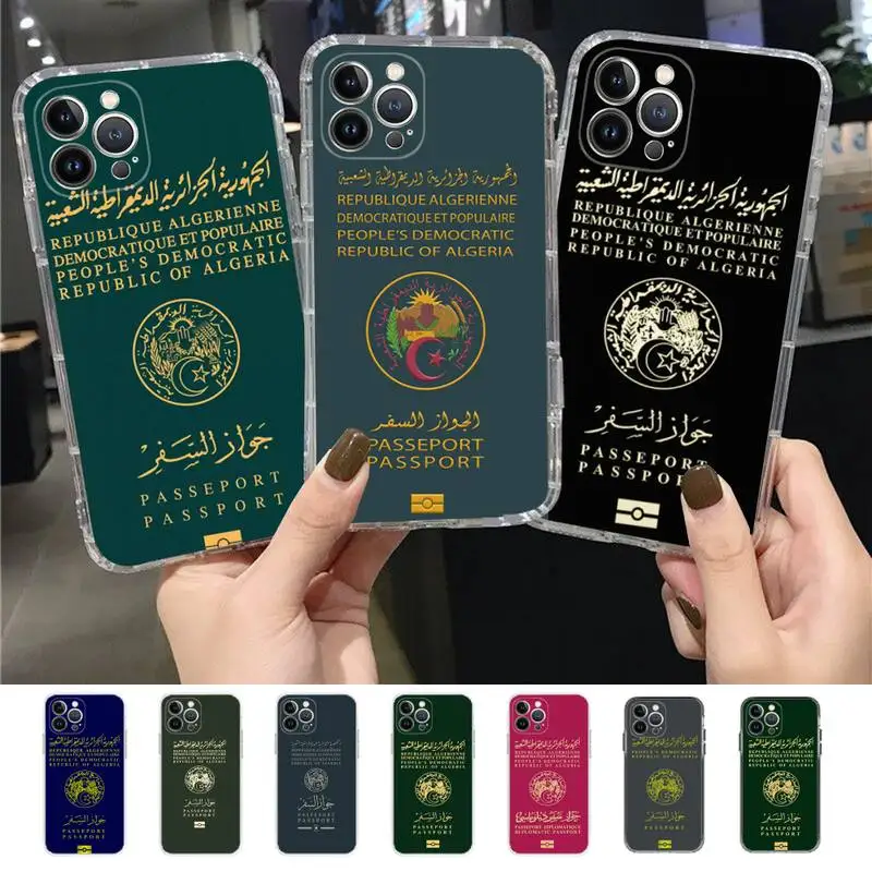 

Algerian Passport Phone Case for iPhone 11 12 13 mini pro XS MAX 8 7 6 6S Plus X 5S SE 2020 XR case