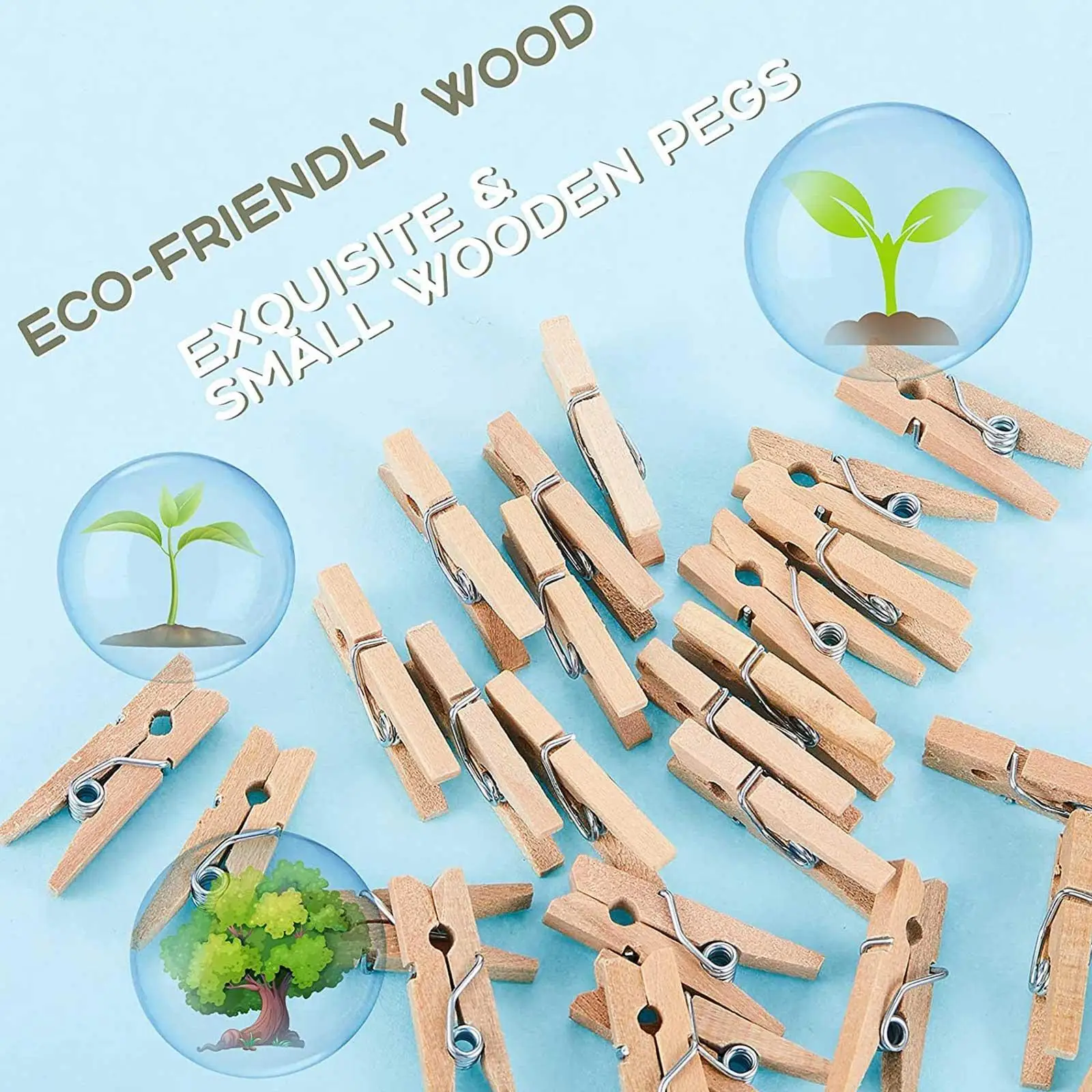 

30PCS Natural Wooden Clips Photo Clips Clothes Pegs Line DIY Party Airer-dry Wood Wedding Pegs Gardens Clips Peg Wooden Was I8V3
