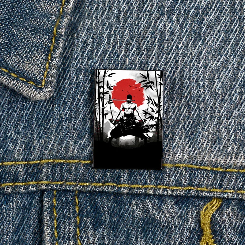

Fashion Zoro Printed Pin Custom Funny vintage Brooches Shirt Lapel teacher Bag Cute Badge Cartoon pins for Lover Girl