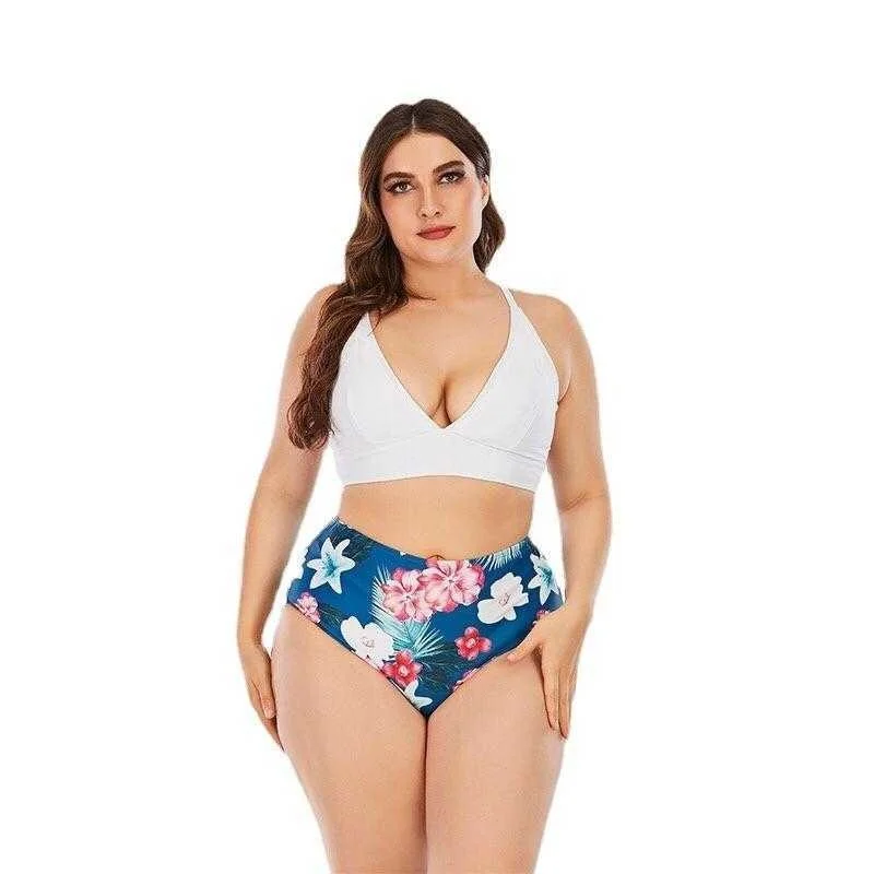 

Split Large Size Digital Printing Bikini For Women
