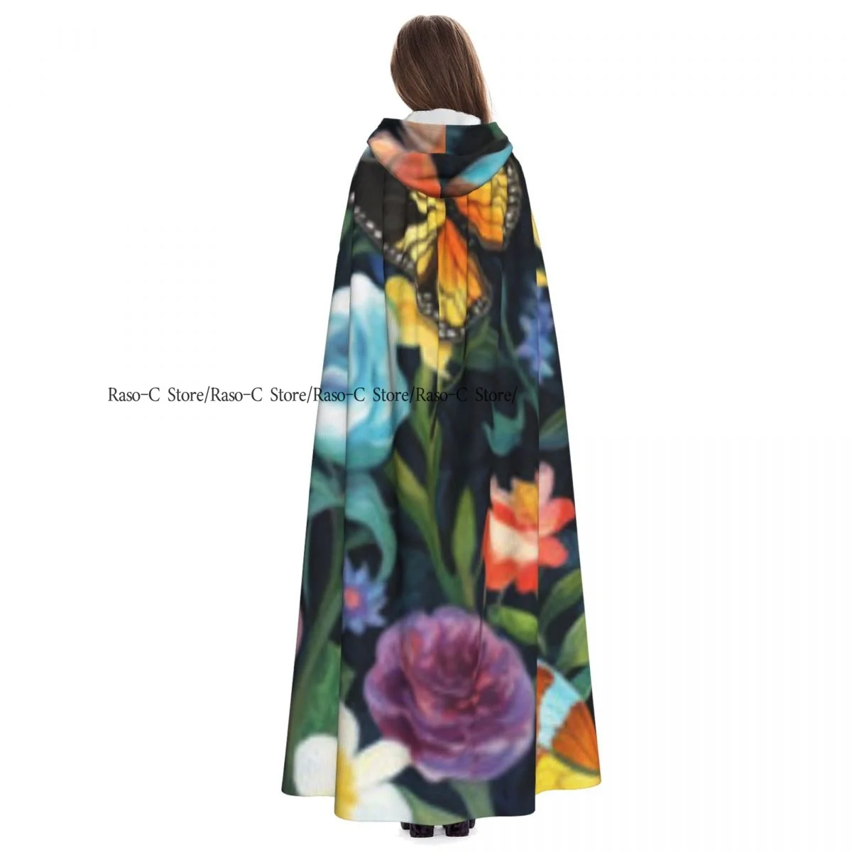 Фотофон с капюшоном и цветочным рисунком бабочек